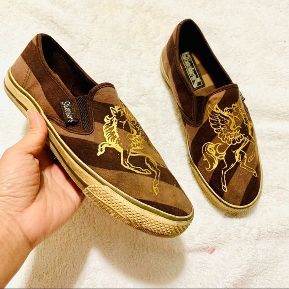 RARE SKECHERS Flying Horse slip-on sneakers sz 7.5 - Picture 1 of 8
